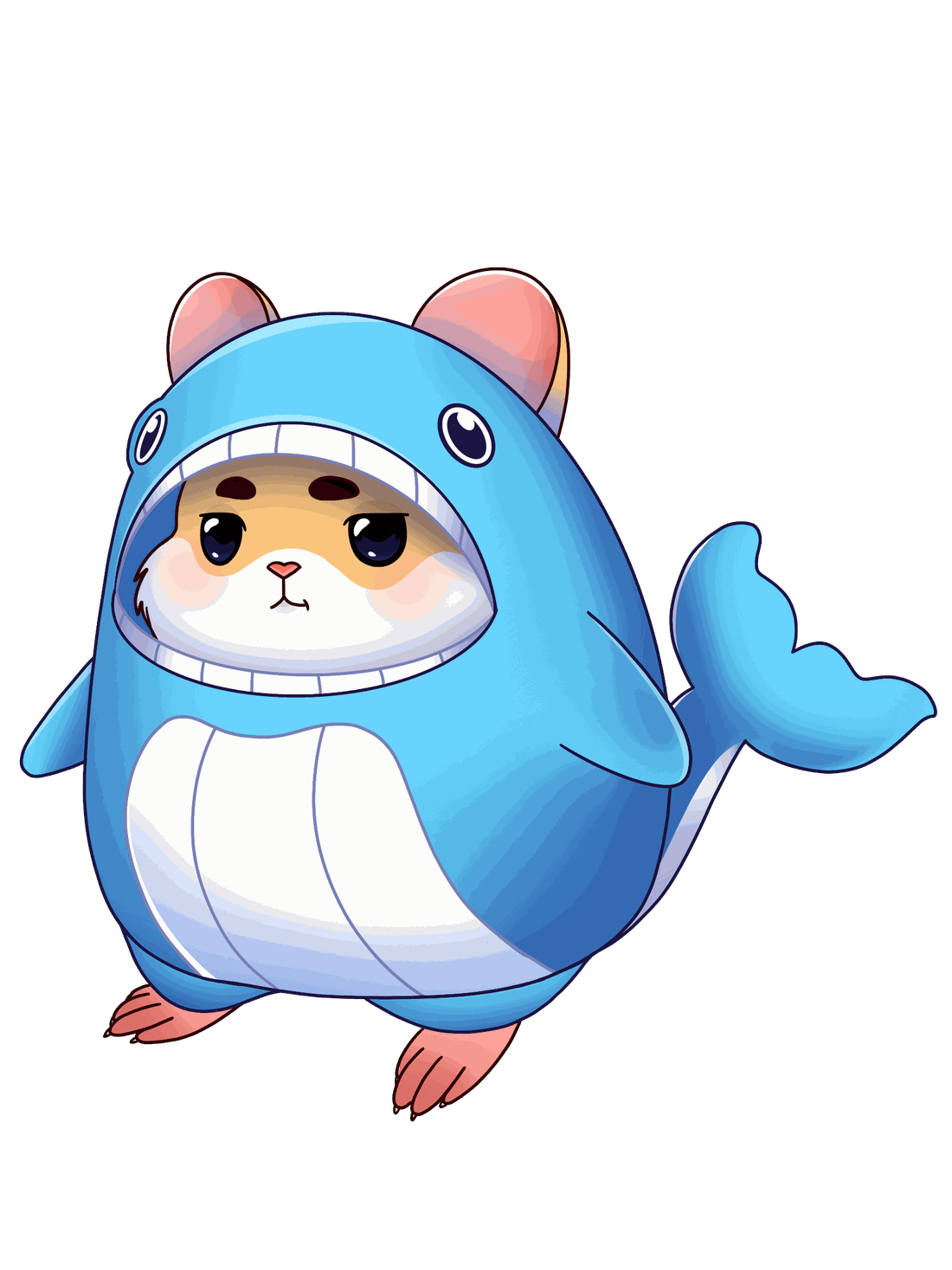 Lambo the hamster in a whale suit